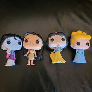 Lot of 4 Disney Princess Funko Pops